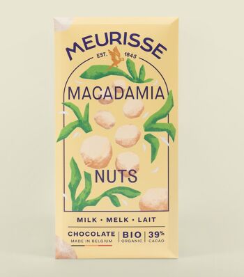 Chocolat au Lait Bio aux Noix de Macadamia (100g)