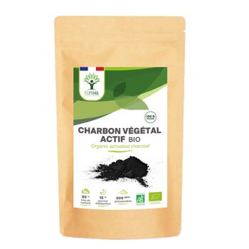 Charbon végétal actif bio en poudre - Digestion Ventre Plat Cholestérol - Colorant alimentaire Noir - Conditionné en France - Certifié Ecocert - Vegan 6