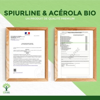 Spiruline & Vitamine C - Complément alimentaire - Spiruline Acérola Magnésium - Meilleure absorption du fer - Énergie Immunité - Conditionné en France - en comprimés 8
