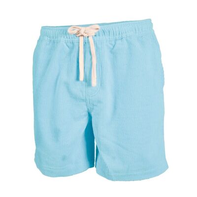 Beach horizon velvet shorts – Sky blue