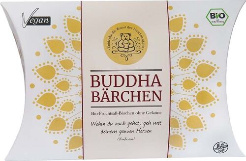 Gummibärchen vegan bio - Buddha-Bärchen Kissenverpackung weiß 10 x 75g