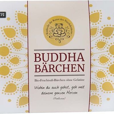 Ositos de goma veganos orgánicos - Almohada osito Buda embalaje blanco 10 x 75g
