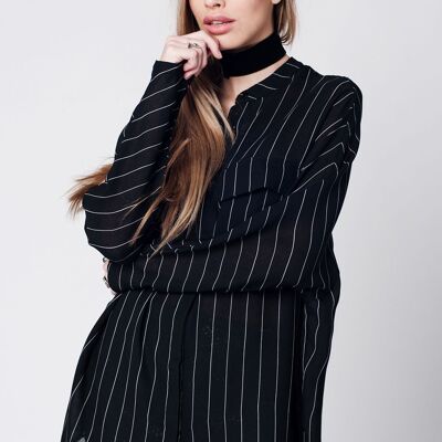 Black stripe long shirt