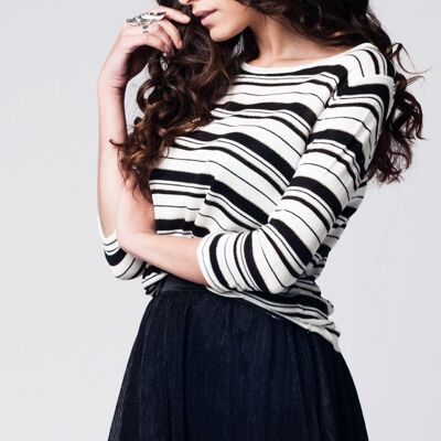 Black striped knit sweater