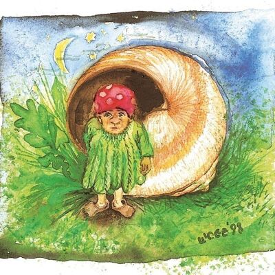 Snail Shell Elf Postcard