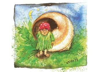 Carte postale elfe de coquille d'escargot