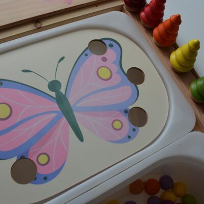 WOODEN PLATE FOR FLISAT/TROFAST PINK BUTTERFLY TABLE