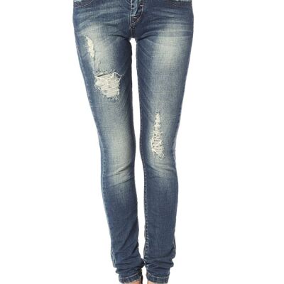 Skinny jeans with all over rips & distressing