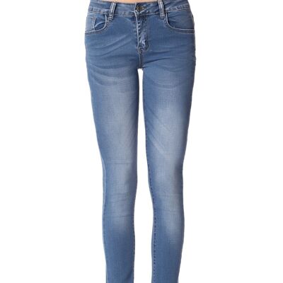 Skinny-Jeans mit mittlerer Leibhöhe in heller Waschung