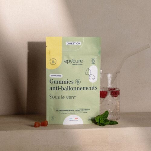 GUMMIES ANTI-BALLONNEMENT SANS SUCRES - 1 MOIS DE CURE  - x60 GUMMIES -  2 gummies / jour