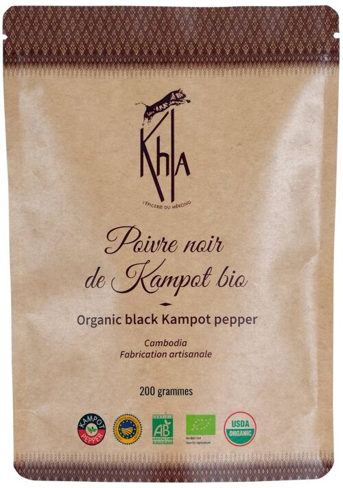Poivre noir de Kampot - IGP -Bio- Premium - en grain 200g