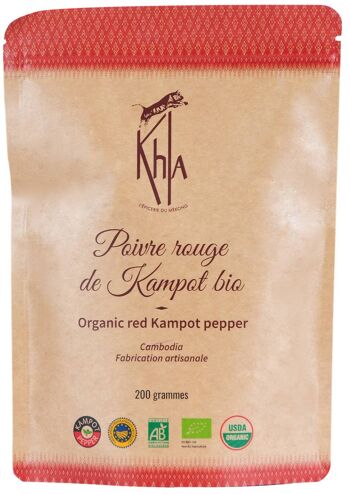 Poivre rouge de Kampot - IGP -Bio- Premium - grains - 200g 1