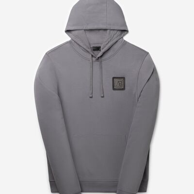 Sudadera con capucha metálica de corte ajustado | Gris acero