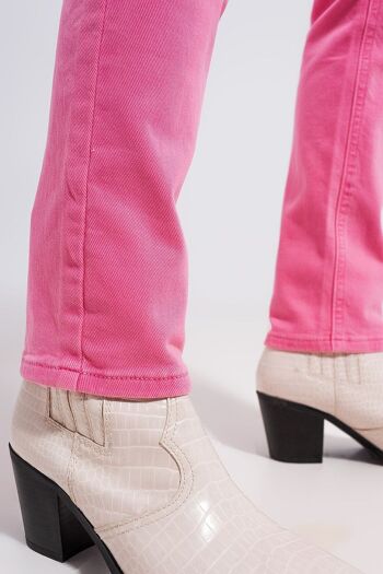 Jean skinny en coton stretch rose 6