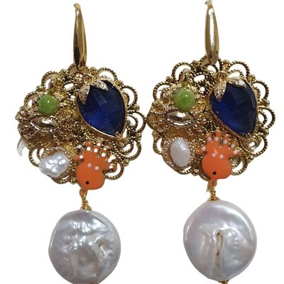 Boucles d'oreilles multicolores artisanales