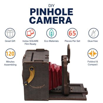 Kit de caméra à film instantané DIY Pinhole SQUARE pour auto-assemblage 2