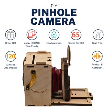Kit de caméra à film instantané DIY Pinhole SQUARE pour auto-assemblage 16