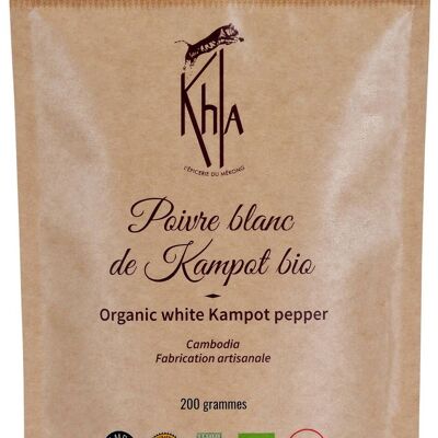 Pepe bianco Kampot -IGP-Bio- Premium - in grani - 200g