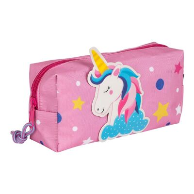Large pink unicorn pencil case