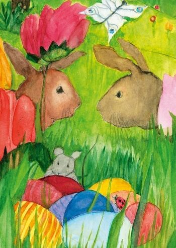 Carte postale de lapin de Pâques