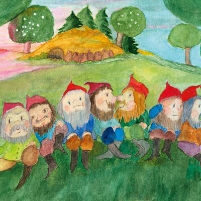 Seven dwarfs postcard