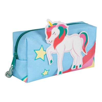 Large blue unicorn pencil case