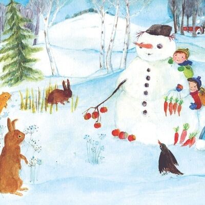 Carte postale bonhomme de neige