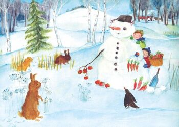 Carte postale bonhomme de neige