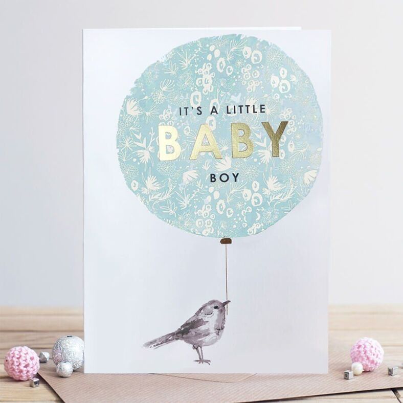 Carte naissance pour petit garçon - carte de bienvenue bébé – Green and  Paper