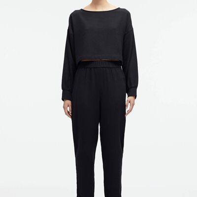 Pantalon ample noir (3378) 100% coton