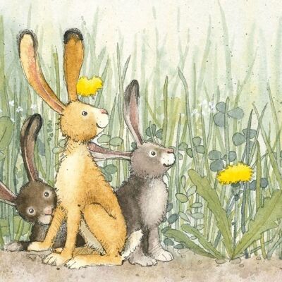 Three hares postcard