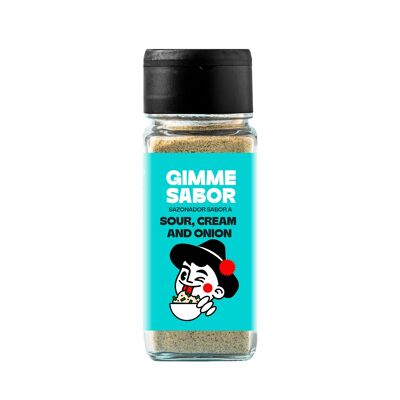 GIMME SABOR Assaisonnement Végétal Saveur Crème Sure et Oignon 55g, sans allergènes ni glutamate