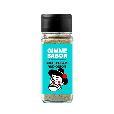 GIMME SABOR Sazonador Vegetal Sabor Sour Cream and Onion 55g, sin alérgenos ni glutamato