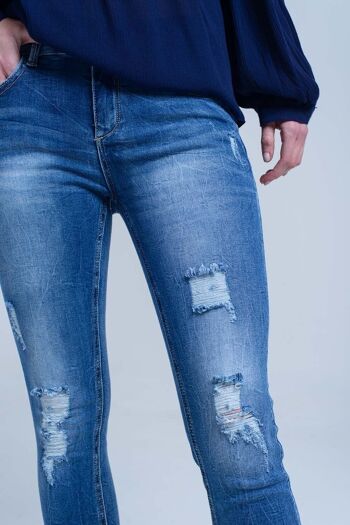 Jean skinny déchiré effet vieilli 5