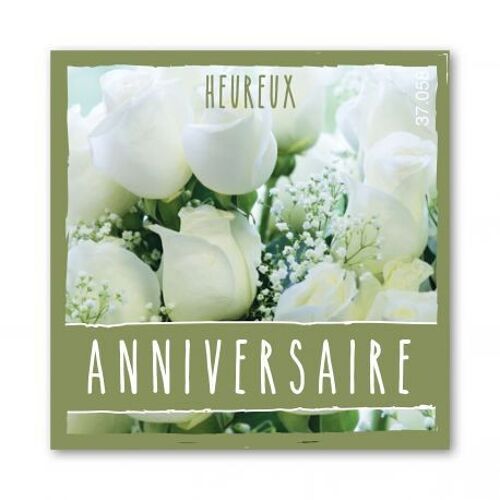 Etiquettes adhésives "Heureux Anniversaire" x 500 ex - Etiquette autocollante