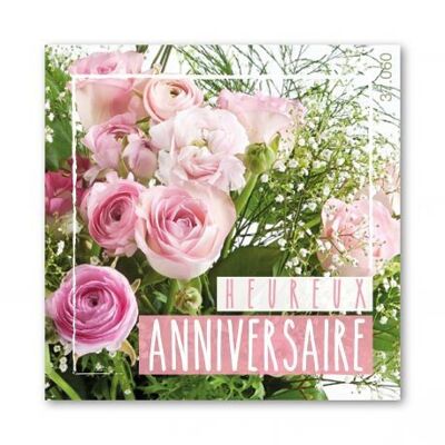 Etiquettes adhésives "Heureux Anniversaire" x 500 ex - Etiquette autocollante