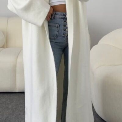 Gilet long loose BLANC- DO