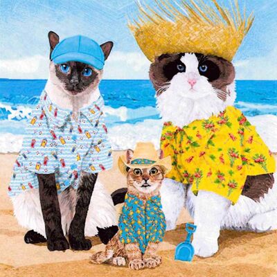 Cats' Beach Party Napkin 25x25