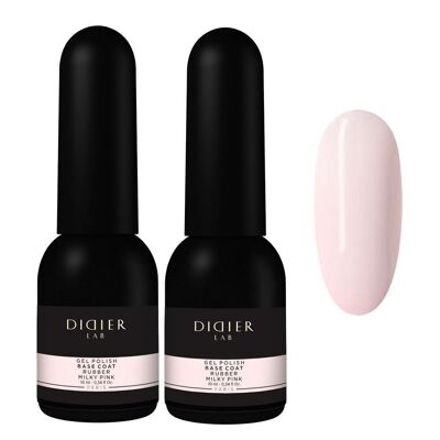 Juego de bases de goma Didier Lab, rosa lechoso 2 uds. x 10ml