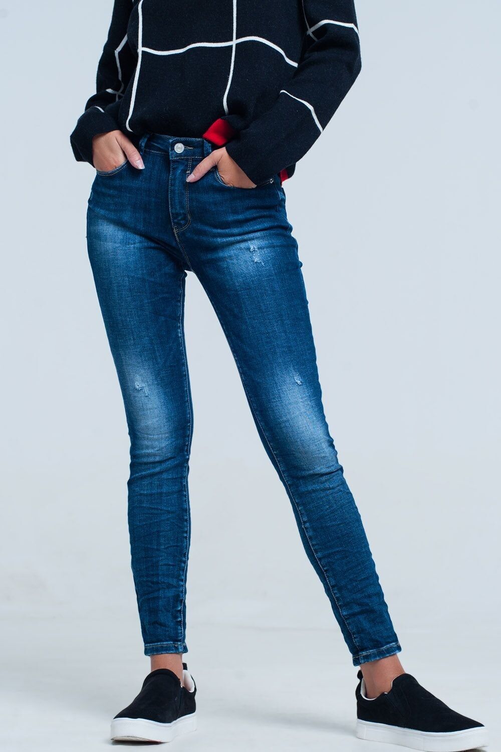 Jeans skinny con dettaglio tasca ricamata