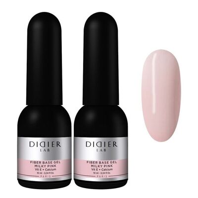 Juego de bases Didier Lab, Fibra Rosa Lácteo 2 uds. x 10ml