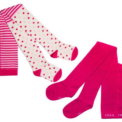 Tights for children terry ,soft , warm < Dotted and with Stripes>