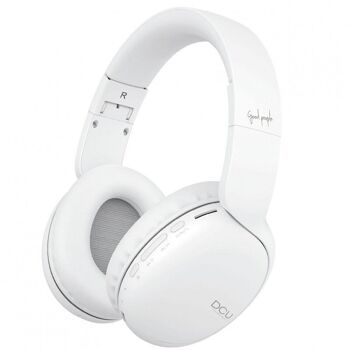 Écouteurs Bluetooth pliables multifonctions blancs 1