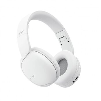 Écouteurs Bluetooth pliables multifonctions blancs 4