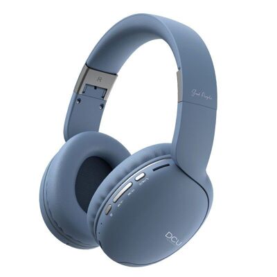 Écouteurs Bluetooth pliables multifonctions bleus