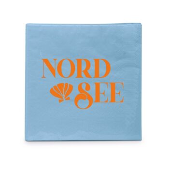 Serviette Happy Place Mer du Nord 25x25