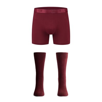 Bordeaux - Calzini da uomo - Boxer da uomo - Cotone biologico