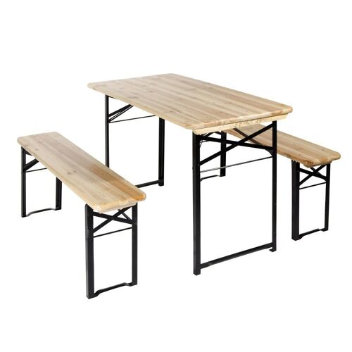 Set Birreria 120x60 in legno con 2 panche.