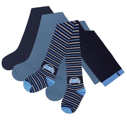 Tights for children terry ,soft , warm <Marine car set of 3>