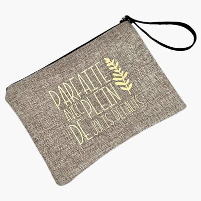 Pouch L, Perfect with lots of pretty flaws, anjou jute